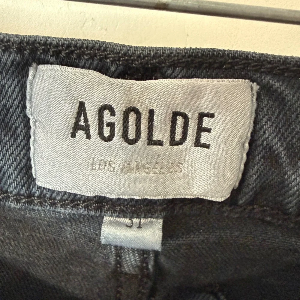 AGOLDE Womens Kye Jeans 31 Black Mid‎ Rise Straight Leg A9100B-1140